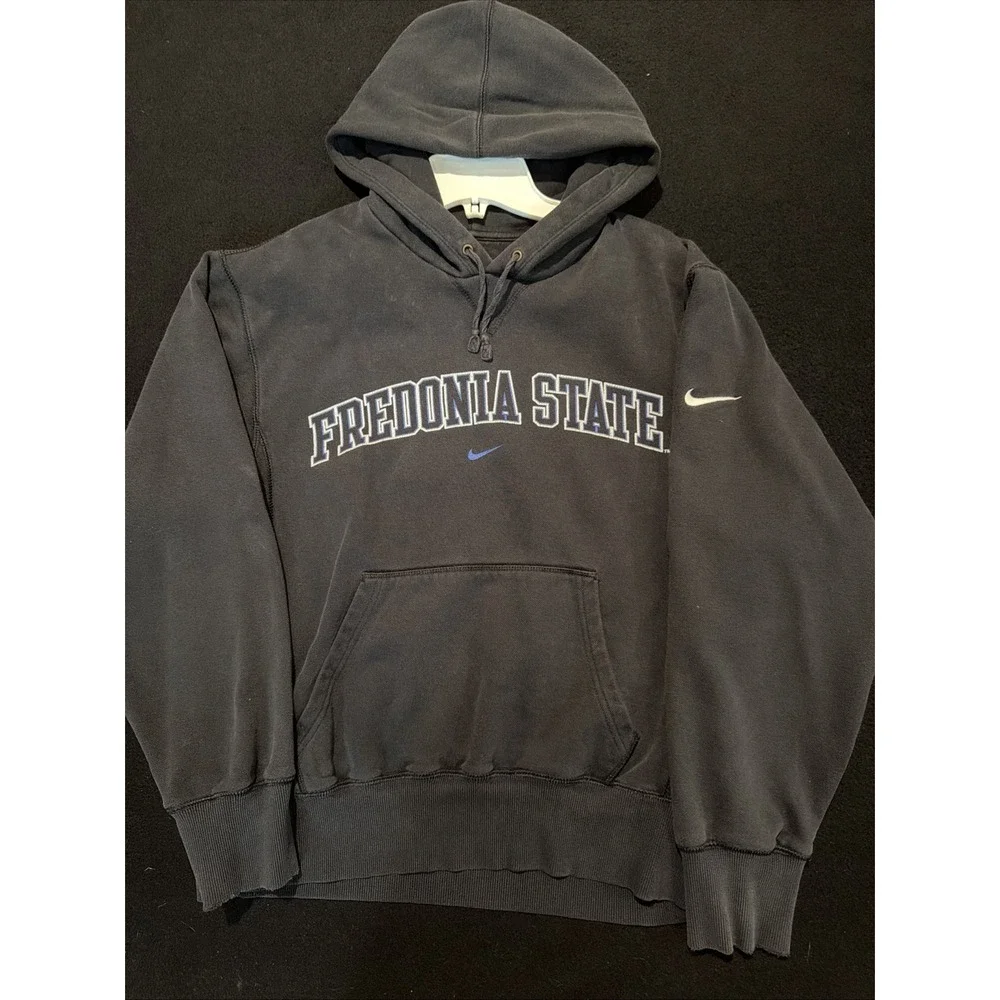 FREDONIA STATE UNIVERSITY BLUE DEVILS NIKE CENTER SWOOSH HOODED SWEATSHIRT S